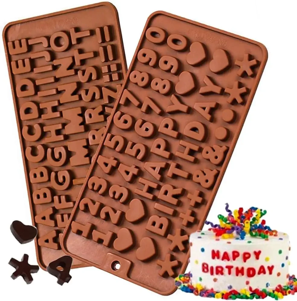 2 pieces chocolate mold and letter silicone mold, kitchen utensils, cake biscuits, ice cubes, chocolate resin candy making produ
2 pieces chocolate mold and letter silicone mold, kitchen utensils, cake biscuits, ice cubes, chocolate resin candy making produ