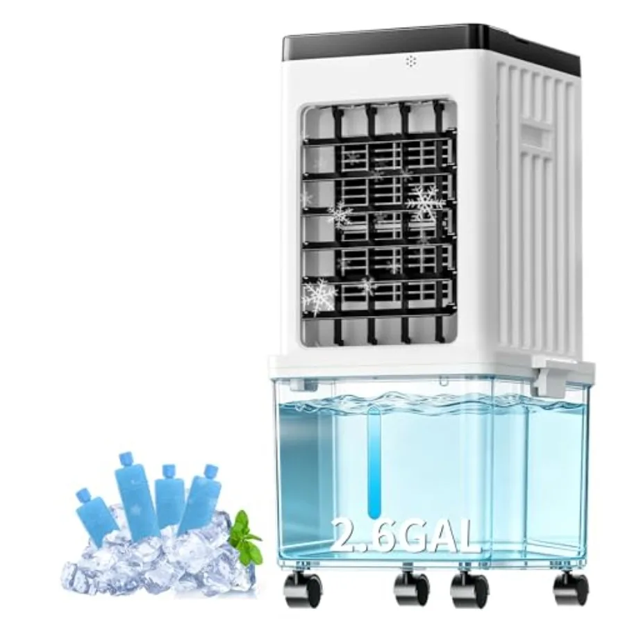 Portable Air Conditioners for bedroom office use, evaporative cooler with removable 2.6 gal water tank, white unit, fast coolin
Portable Air Conditioners for bedroom office use, evaporative cooler with removable 2.6 gal water tank, white unit, fast coolin