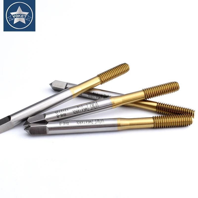 VOKET HSSE-M42 JIS Standard Long Shank 80MM With Tin Roll Forming Tap M1.4 M1.6 M2 M2.5 M3 M4 M5 M6 Machine Screw Thread Taps
VOKET HSSE-M42 JIS Standard Long Shank 80MM With Tin Roll Forming Tap M1.4 M1.6 M2 M2.5 M3 M4 M5 M6 Machine Screw Thread Taps