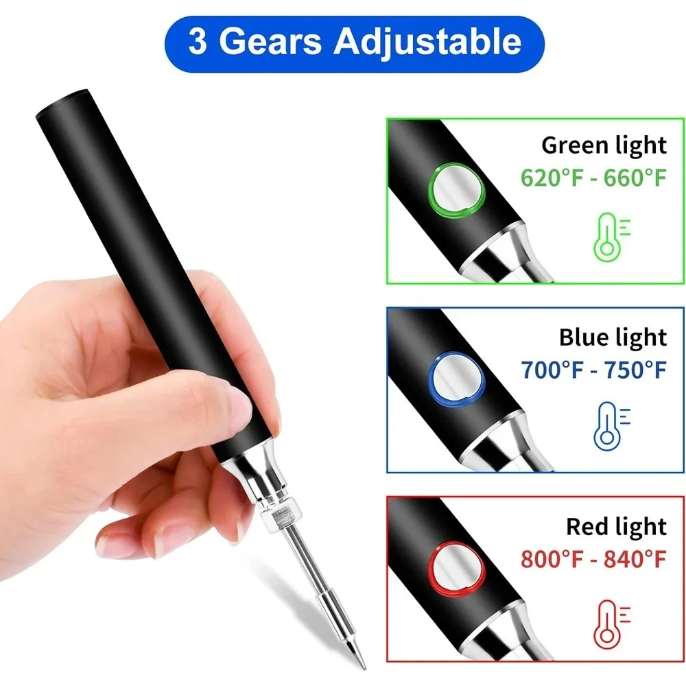 Portable Adjustable Temperature Electronic Welding Tool Pen Cordless Soldering Iron Tool Kit for Home Appliance Repair
Portable Adjustable Temperature Electronic Welding Tool Pen Cordless Soldering Iron Tool Kit for Home Appliance Repair