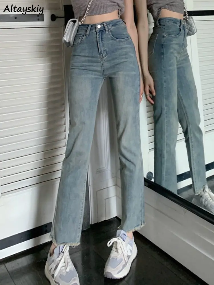 Jeans Women Spring Fashion Casual Vintage Female Daily All-match High Waist Korean Style Straight Ankle-length Ripped Trousers
Jeans Women Spring Fashion Casual Vintage Female Daily All-match High Waist Korean Style Straight Ankle-length Ripped Trousers