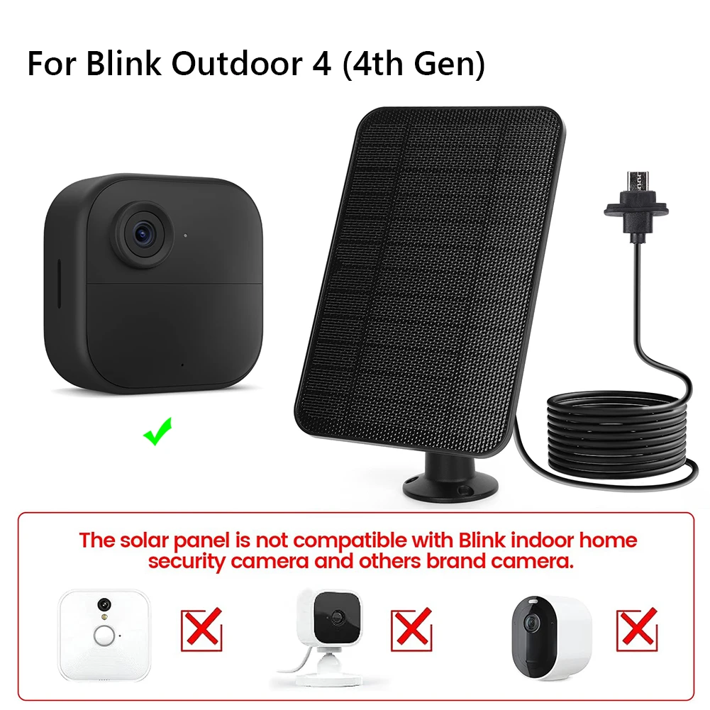 4W 5V Solar Panel 2000mAh Rechargeable Battery Solar Cell Panel with 4m Charging Cable&Rubber Plug for Blink Outdoor 4 (4th Gen)
4W 5V Solar Panel 2000mAh Rechargeable Battery Solar Cell Panel with 4m Charging Cable&Rubber Plug for Blink Outdoor 4 (4th Gen)