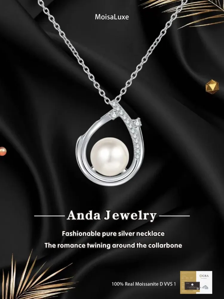 Moissanite Plata Sterling 925 Silver Fashion Round Pearl Collarbone Chain Pendant Necklace GRA Certified
Moissanite Plata Sterling 925 Silver Fashion Round Pearl Collarbone Chain Pendant Necklace GRA Certified