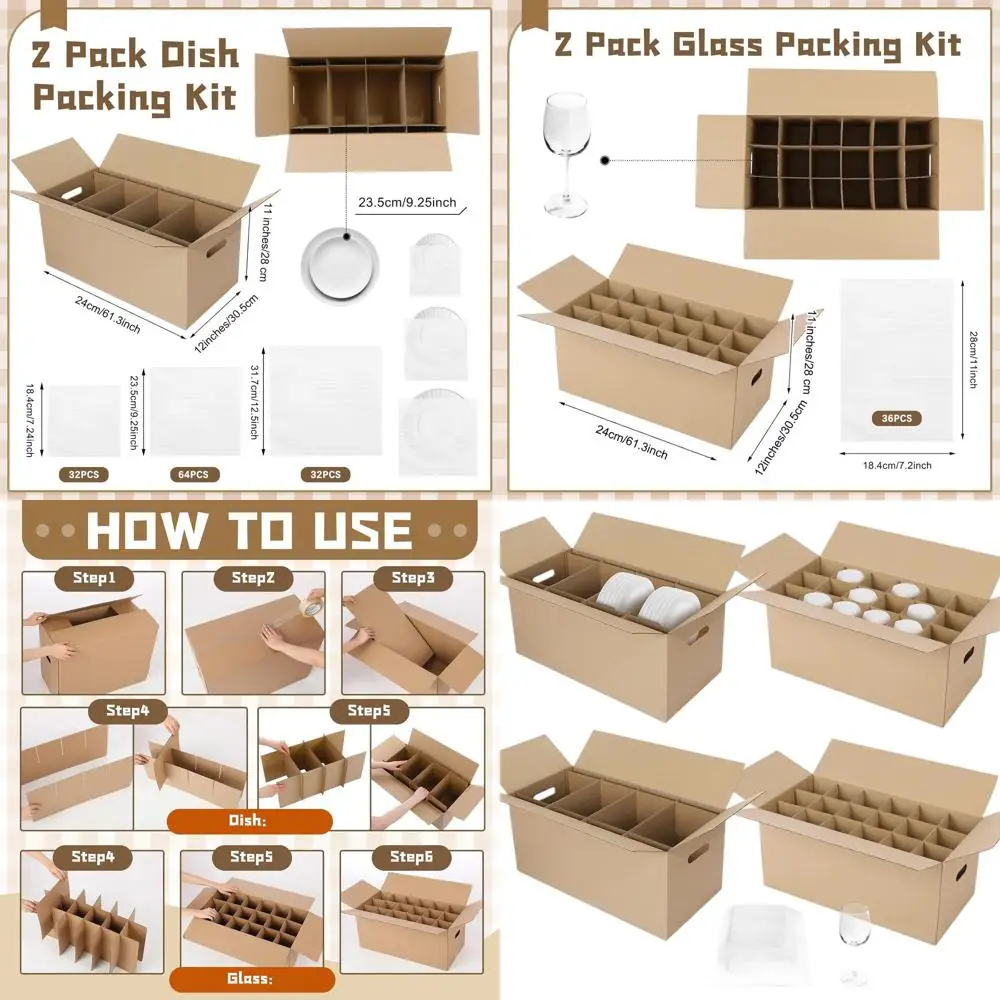 Kitchen Moving Boxes Set with Handle, 24x12x11 Inches, Includes Divider Kits for Dish and Glassware Protection
Kitchen Moving Boxes Set with Handle, 24x12x11 Inches, Includes Divider Kits for Dish and Glassware Protection
