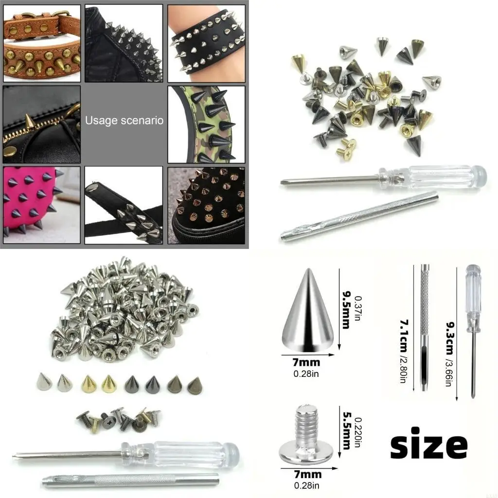100 Pieces Elegant Sturdy Metal Spikes Decoration for Adding Charm to Clothing Shoes and Leather Craft Supplies
100 Pieces Elegant Sturdy Metal Spikes Decoration for Adding Charm to Clothing Shoes and Leather Craft Supplies