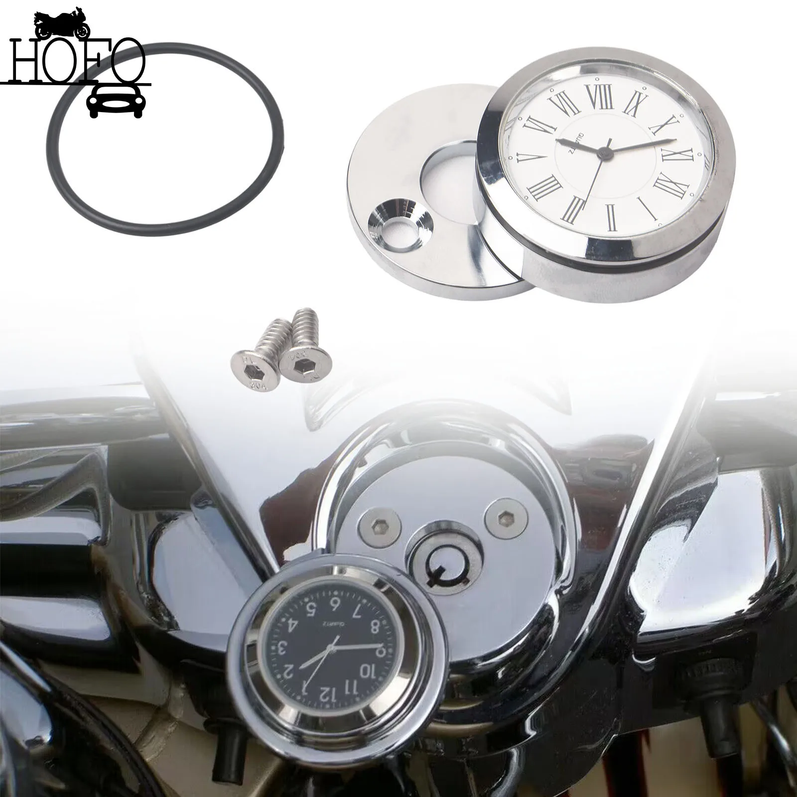 Motorcycle Aluminum Front Fork Lock Clock Cover Chrome Dial WATERPROOF Fork-lock Cover fits all Harley Road King models.
Motorcycle Aluminum Front Fork Lock Clock Cover Chrome Dial WATERPROOF Fork-lock Cover fits all Harley Road King models.