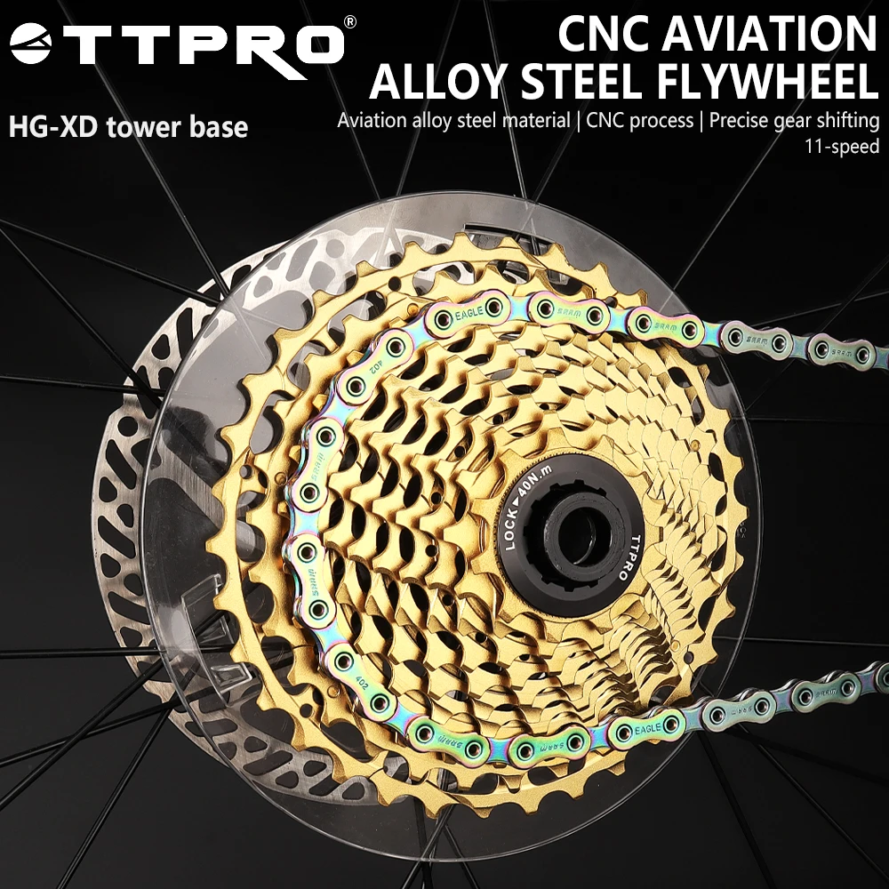 TTPRO HG -XD Bicycle Cylinder Sprocket 11 Speed CNC Gold Alloy Steel Durable Mountain Road Bike Flywheel Cycling Equipment
TTPRO HG -XD Bicycle Cylinder Sprocket 11 Speed CNC Gold Alloy Steel Durable Mountain Road Bike Flywheel Cycling Equipment