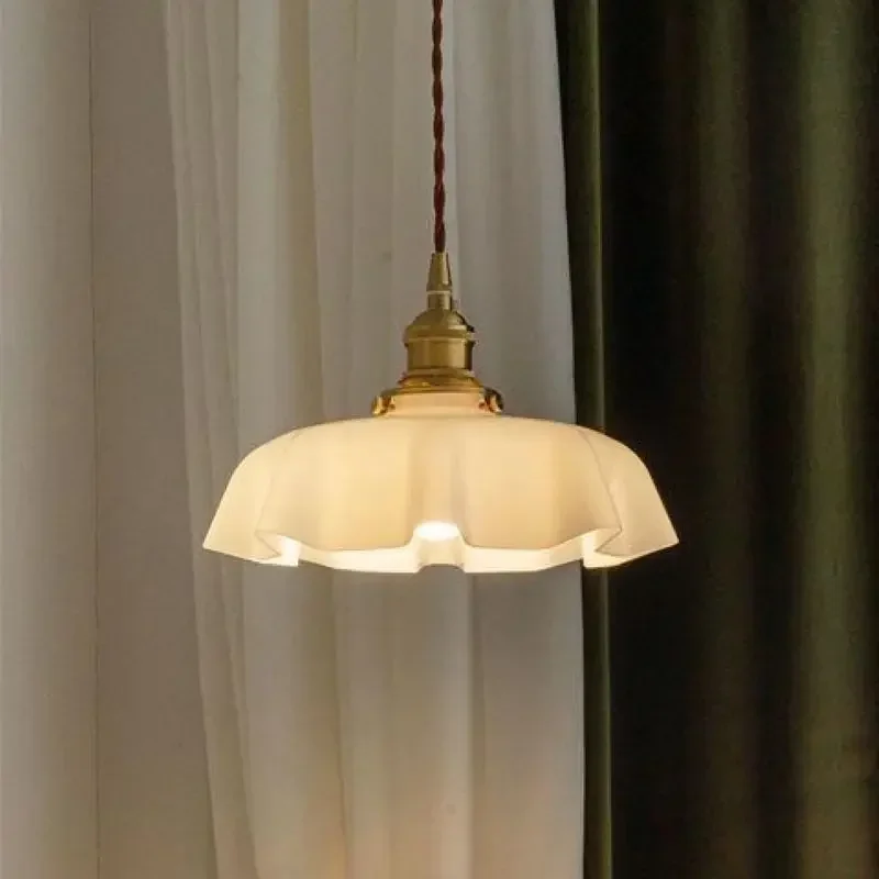 Retro Cream Style Pendant Light Glass Bedside Led Hanging Lamp for Bedroom Dining Room Table New Simple Home Decor Chandeliers
Retro Cream Style Pendant Light Glass Bedside Led Hanging Lamp for Bedroom Dining Room Table New Simple Home Decor Chandeliers