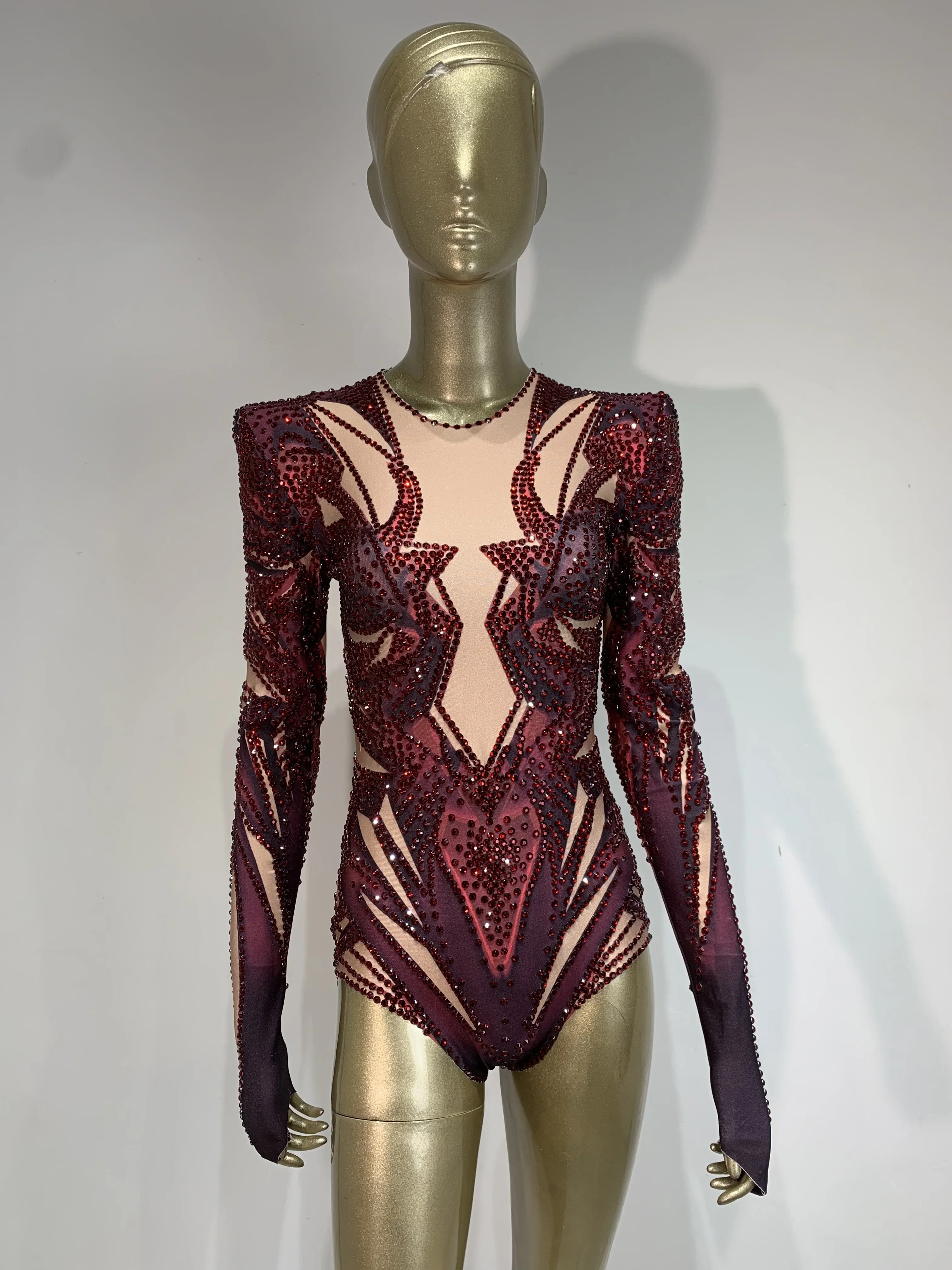 Women Luxury Diamonds Long Sleeves Bodysuit Sparkly Rhinestones Performance Outfit Nightclub Party Stage Dancer Singer Costume
Women Luxury Diamonds Long Sleeves Bodysuit Sparkly Rhinestones Performance Outfit Nightclub Party Stage Dancer Singer Costume