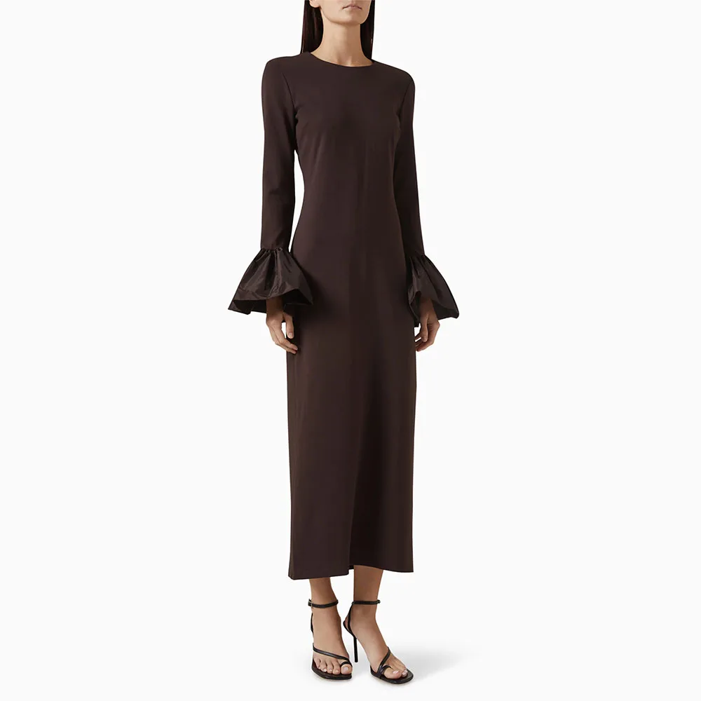 Brown Party Dress Midi O Neck Long Sleeves Column Party Gowns for Women 2025 Tea Length Simple Dinner Dresses Custom Made
Brown Party Dress Midi O Neck Long Sleeves Column Party Gowns for Women 2025 Tea Length Simple Dinner Dresses Custom Made
