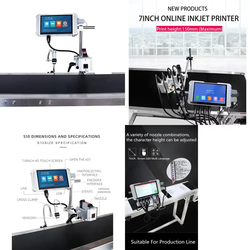 Industrial Continuous Online Thermal Inkjet Printer With Conveyor Belt As Tij Thermal Inkjet Printer for Production Line
Industrial Continuous Online Thermal Inkjet Printer With Conveyor Belt As Tij Thermal Inkjet Printer for Production Line