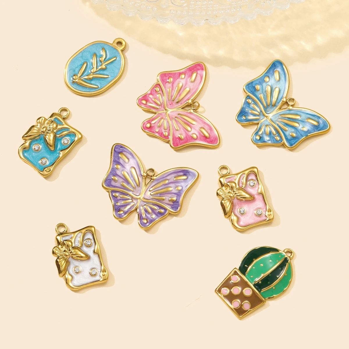 3Pcs/Lot Stainless Steel Colorful Butterfly Pendants Enamel Leaf Charms For DIY Fashion Jewelry Making Earring Wholesale
3Pcs/Lot Stainless Steel Colorful Butterfly Pendants Enamel Leaf Charms For DIY Fashion Jewelry Making Earring Wholesale