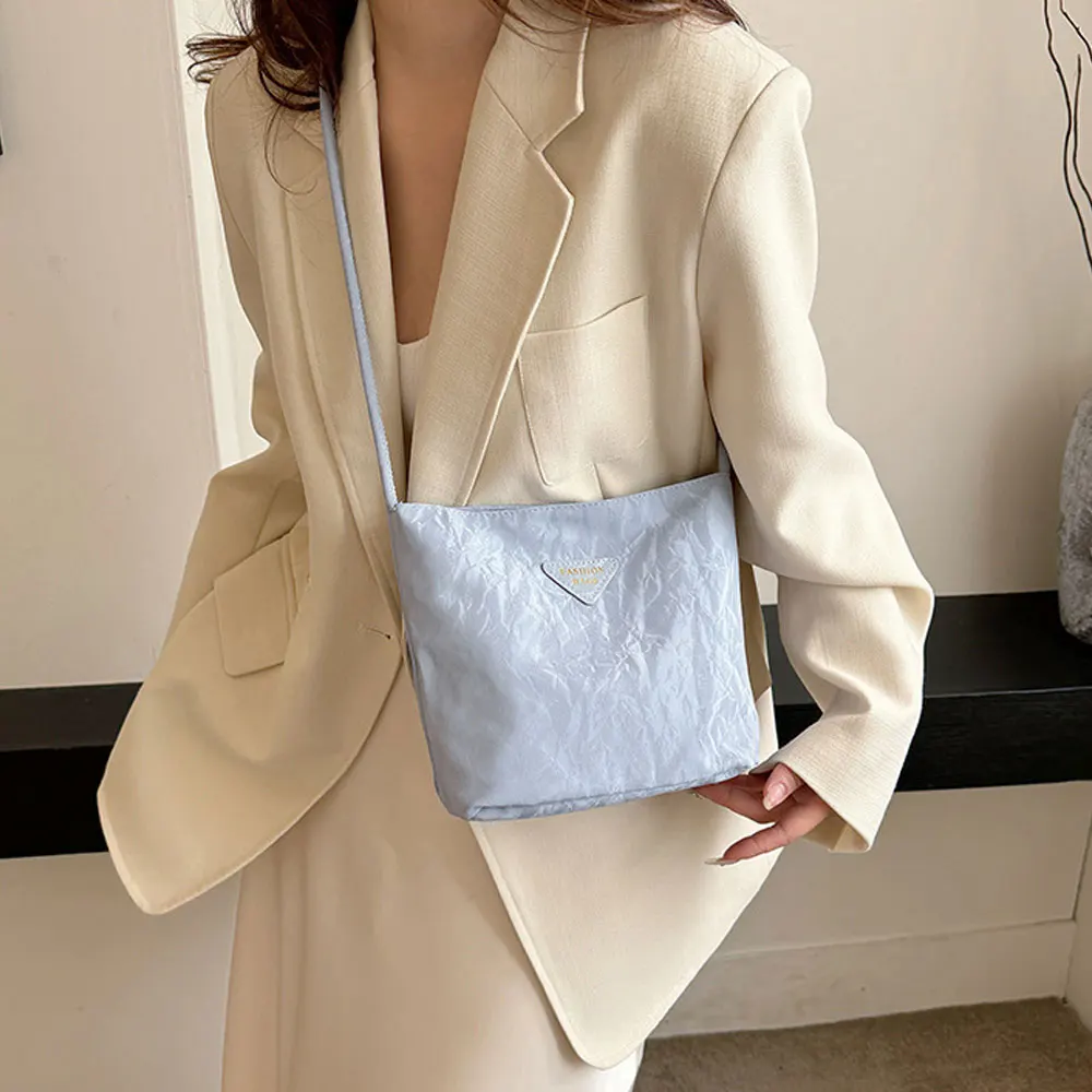Women's Bag New Style Fashion Simple Solid Color Texture Artistic Style Casual Versatile Shoulder Bag Women's Bag New Style Fashion Simple Solid Color Texture Artistic Style Casual Versatile Shoulder Bag