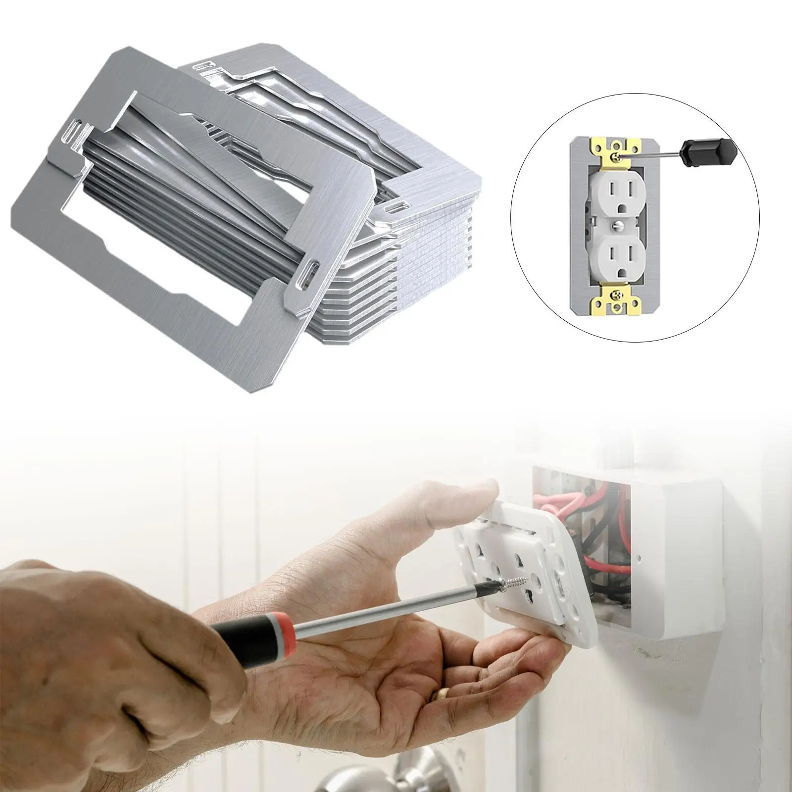 10 Pieces Device Leveling Plates Electrical Outlet Spacers Shims Wall for Electrical Outlet
10 Pieces Device Leveling Plates Electrical Outlet Spacers Shims Wall for Electrical Outlet