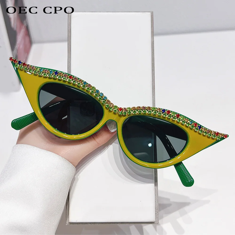 OEC CPO Shiny Diamond Cat Eye Women Sunglasses New Fashion Rhinestone Shades UV400 Sun Glasses Female Vintage Eyewear
OEC CPO Shiny Diamond Cat Eye Women Sunglasses New Fashion Rhinestone Shades UV400 Sun Glasses Female Vintage Eyewear
