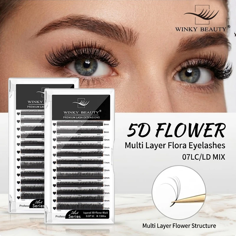 winky beauty 5D Multi Layer Flora Eyelashes Extensions Natural Black LC/LD Lashes Premade Volume Flowering Eyelashes 12 Rows
winky beauty 5D Multi Layer Flora Eyelashes Extensions Natural Black LC/LD Lashes Premade Volume Flowering Eyelashes 12 Rows