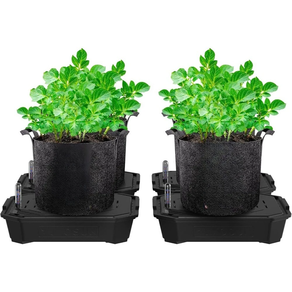 US Shipping Self Watering Pots 4 Pack with Grow Bags Auto Irrigation Fabric Pot Base Water Meter Indoor Outdoor Garden
US Shipping Self Watering Pots 4 Pack with Grow Bags Auto Irrigation Fabric Pot Base Water Meter Indoor Outdoor Garden