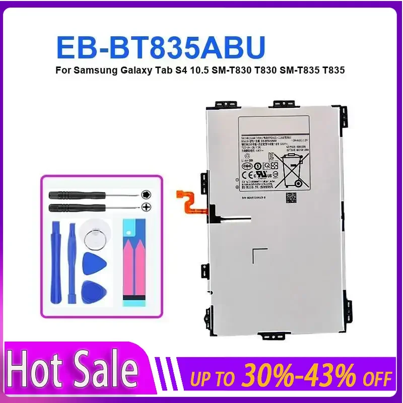 EB-BT835ABU 7300mAh Tablet Battery for Samsung Galaxy Tab S4 10.5,SM-T830 T830,SM-T835,T835,portable Batteries,Warranty + NO
EB-BT835ABU 7300mAh Tablet Battery for Samsung Galaxy Tab S4 10.5,SM-T830 T830,SM-T835,T835,portable Batteries,Warranty + NO