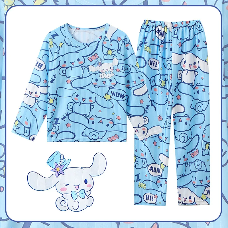 Новинка, весенне-Осенняя детская одежда для сна, Kawaii Sanrios Kuromi Cinnamoroll, Детские пижамные комплекты, милый домашний подарок для мальчиков и девочек
Новинка, весенне-Осенняя детская одежда для сна, Kawaii Sanrios Kuromi Cinnamoroll, Детские пижамные комплекты, милый домашний подарок для мальчиков и девочек