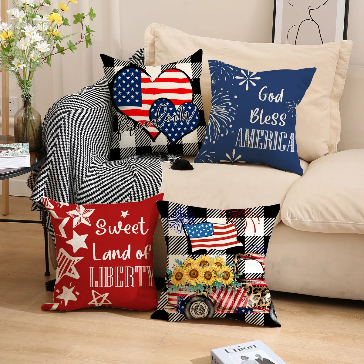 4th of July Printed Home Decor Pillow Cover Bedroom Living Room Sofa Decoration Polyester Cushion Cover with Zipper
4th of July Printed Home Decor Pillow Cover Bedroom Living Room Sofa Decoration Polyester Cushion Cover with Zipper
