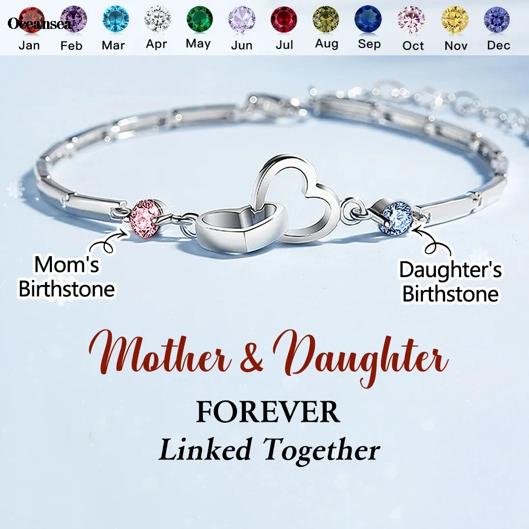 Customized Brithstone Jewelry with Heart Shaped Bracelet Mom and Daughter's Brithstone Bracelet Customized Jewelry Gift
Customized Brithstone Jewelry with Heart Shaped Bracelet Mom and Daughter's Brithstone Bracelet Customized Jewelry Gift