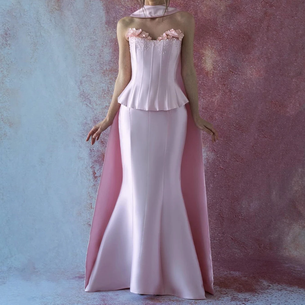 Exquisite Crystal Flowers Mermaid Satin Evening Dresses Delicate Floor Length Strapless Sleeveless فساتين سهره نسائيه فخمة
Exquisite Crystal Flowers Mermaid Satin Evening Dresses Delicate Floor Length Strapless Sleeveless فساتين سهره نسائيه فخمة