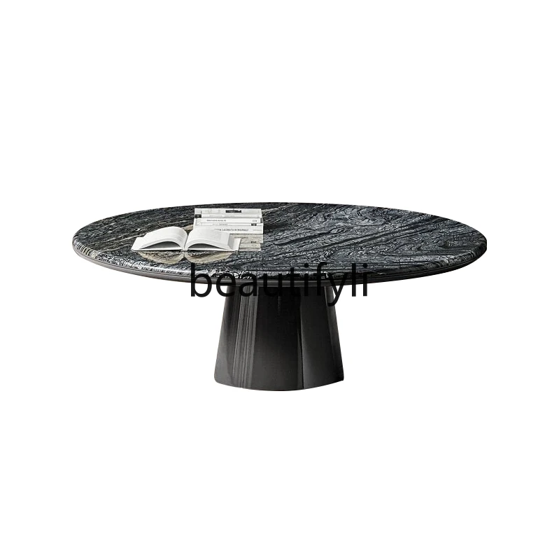 Nordic natural marble coffee table designer simple black coffee table living room small apartment low round table
Nordic natural marble coffee table designer simple black coffee table living room small apartment low round table