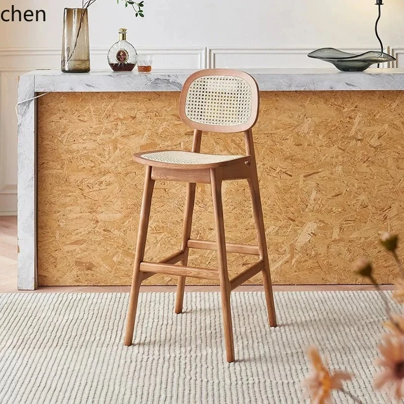 PYH Nordic Solid Wood Bar Stool Home Island Stool Milk Tea Shop Chair Rattan Bar Stool High Back
PYH Nordic Solid Wood Bar Stool Home Island Stool Milk Tea Shop Chair Rattan Bar Stool High Back