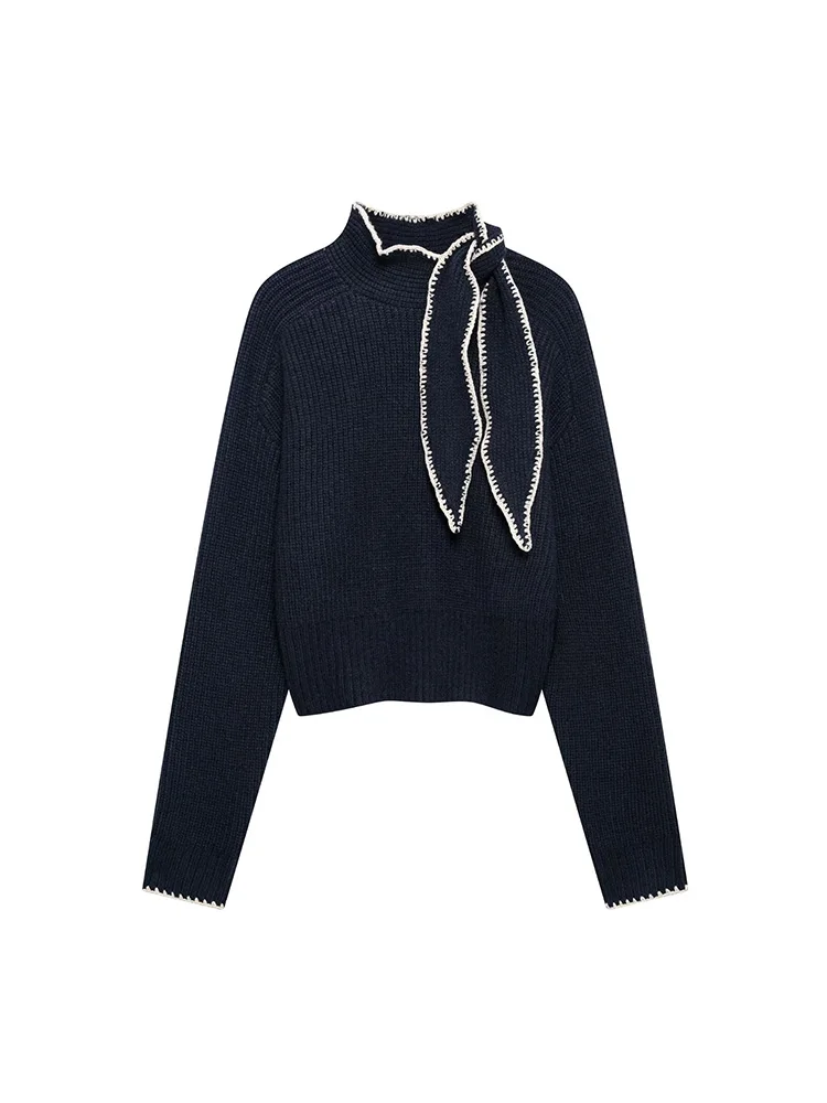 2024 New Autumn And Winter Women Long Sleeved Knitted Sweater With Bow Decoration Casual Ladies Stand Up Collar Versatile Top
2024 New Autumn And Winter Women Long Sleeved Knitted Sweater With Bow Decoration Casual Ladies Stand Up Collar Versatile Top