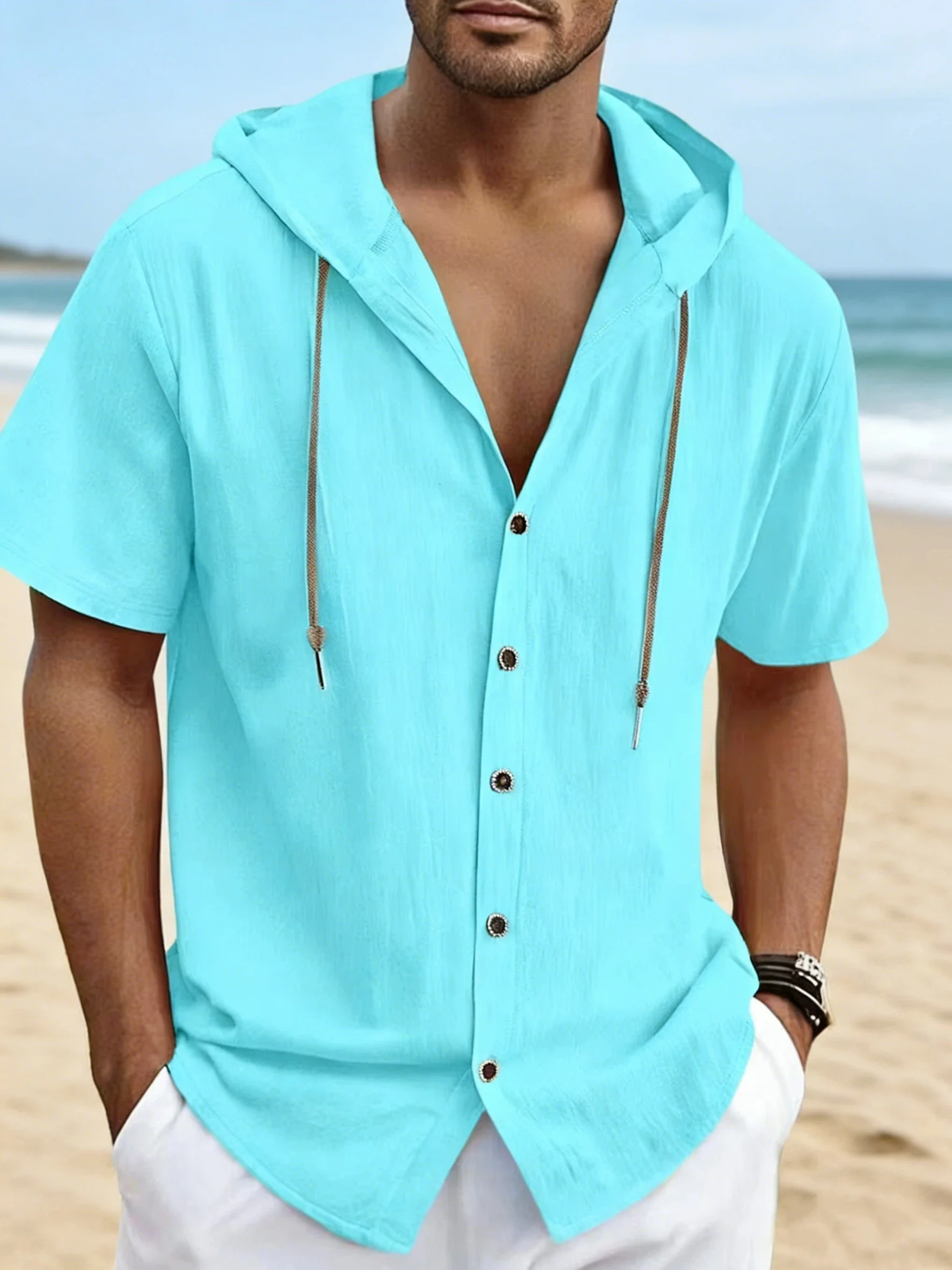 New Summer Casual Men Hooded Shirt Solid Color Cotton Linen Blend Loose Fit Lightweight Short Sleeve Shirts Breathable
New Summer Casual Men Hooded Shirt Solid Color Cotton Linen Blend Loose Fit Lightweight Short Sleeve Shirts Breathable