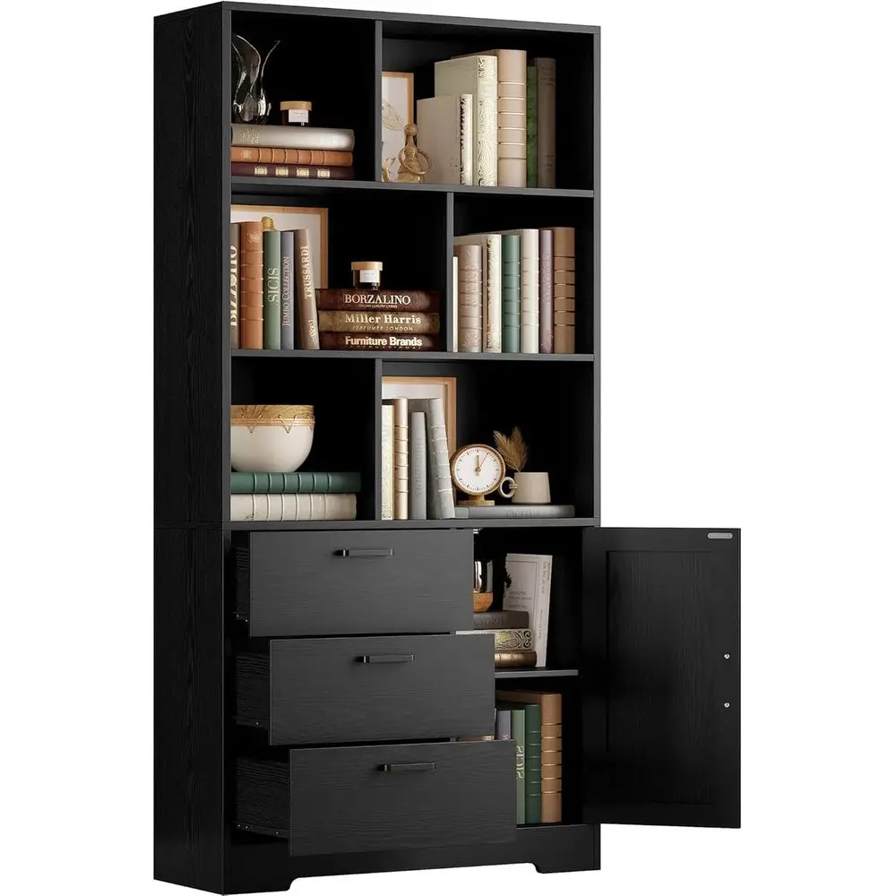 70.9 Tall 3-Tier Bookcase with 6 Open Cubes, Black, for Home, Office, Living Room, Study
70.9 Tall 3-Tier Bookcase with 6 Open Cubes, Black, for Home, Office, Living Room, Study