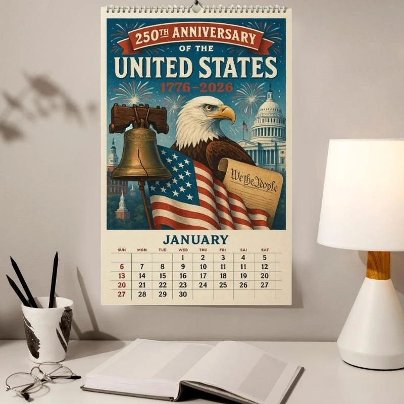 Y5LB 2026 Commemorative Calendar Twin Coil Binding 250Th Anniversary Artwork Calendar
Y5LB 2026 Commemorative Calendar Twin Coil Binding 250Th Anniversary Artwork Calendar