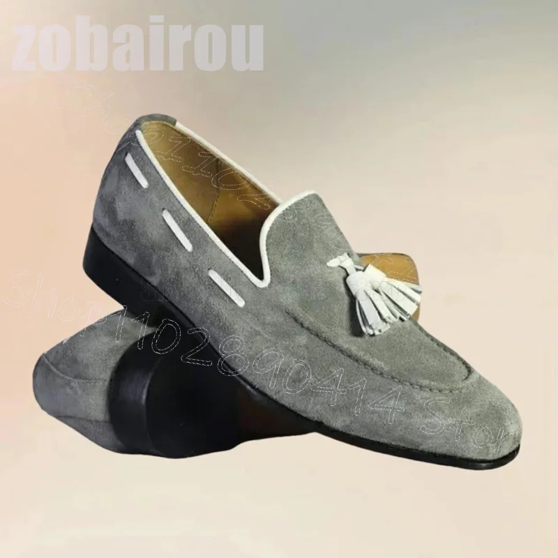 Gray Knitted Tassels Suede Sewing Design Loafers Fashion Slip On Men Shoes Luxury Handmade Party Feast Dating Men Casual Shoes
Gray Knitted Tassels Suede Sewing Design Loafers Fashion Slip On Men Shoes Luxury Handmade Party Feast Dating Men Casual Shoes