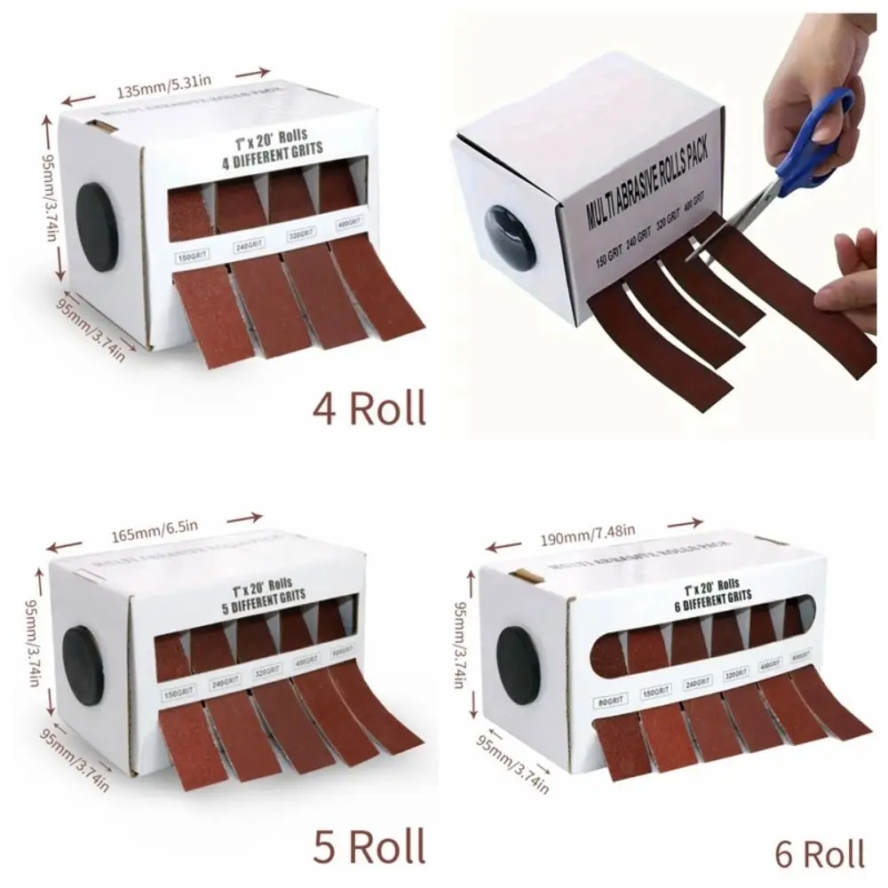 4/5/6 Roll Grits Sandpaper Dry Grinding Emery Sanding Belt Drawable Abrasive Paper Pack with Dispenser Cloth
4/5/6 Roll Grits Sandpaper Dry Grinding Emery Sanding Belt Drawable Abrasive Paper Pack with Dispenser Cloth