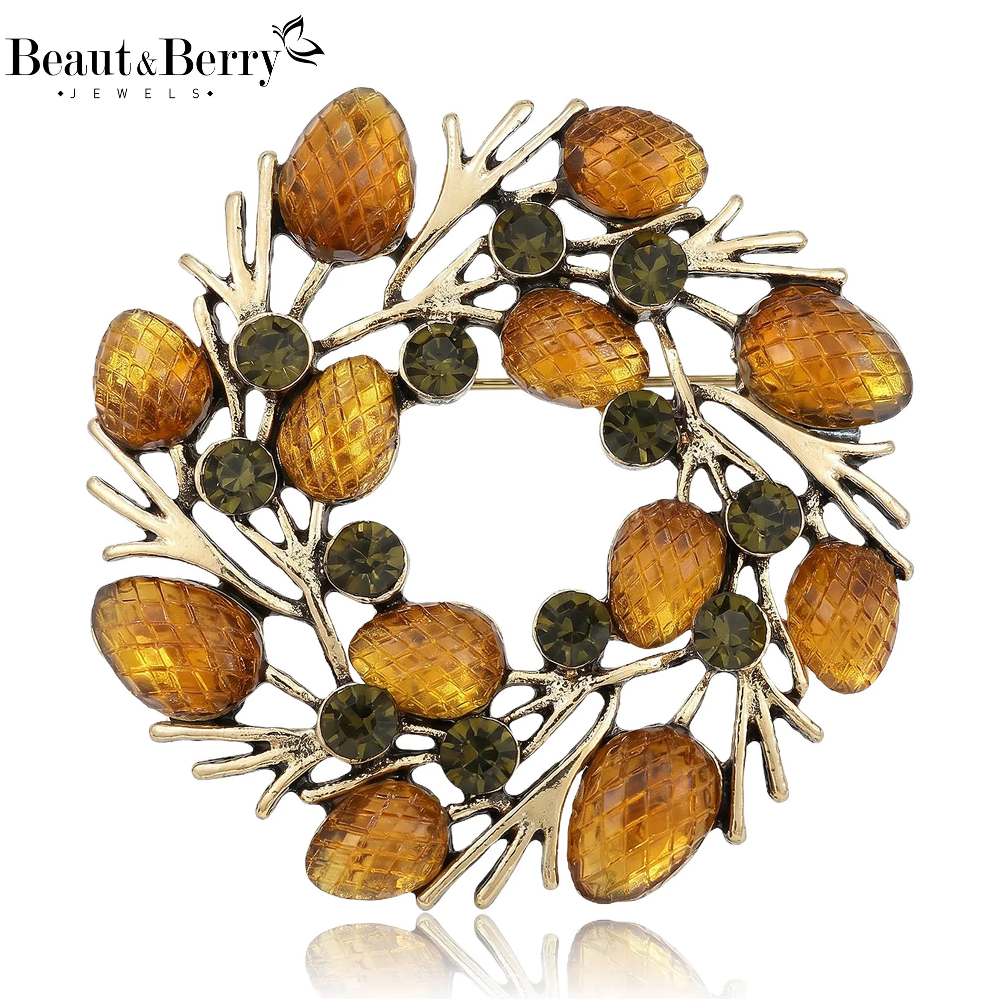 Beaut&Berry Trendy Enamel Pinecone Wreath Brooches for Women Unisex Plant Pins Casual Party Jewelry Accessories Gifts Decoration
Beaut&Berry Trendy Enamel Pinecone Wreath Brooches for Women Unisex Plant Pins Casual Party Jewelry Accessories Gifts Decoration