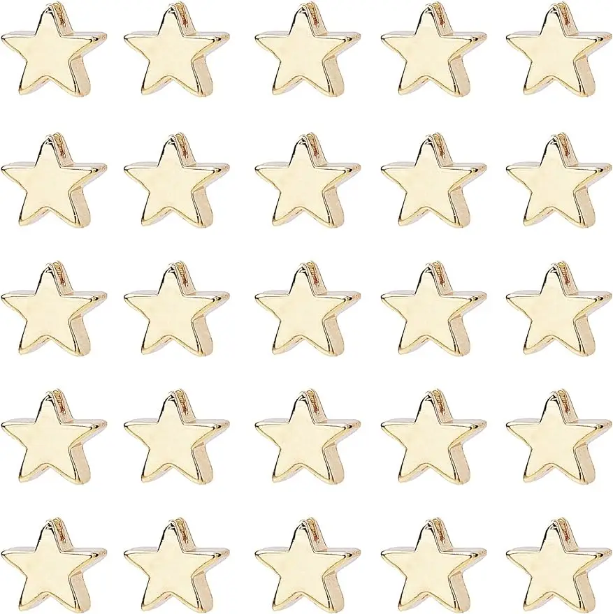 60pcs Gold Star Beads Long-Lasting 14K Gold Spacer Beads Twinkle Star Beads 6mm Metal Brass Star Charm Beads Jewelry Beads
60pcs Gold Star Beads Long-Lasting 14K Gold Spacer Beads Twinkle Star Beads 6mm Metal Brass Star Charm Beads Jewelry Beads