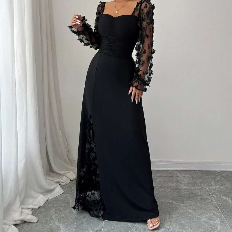 Elegant Temperament Long-sleeved Dress 2025 Autumn and Winter Lace Design Sense Long Women's Skirt
Elegant Temperament Long-sleeved Dress 2025 Autumn and Winter Lace Design Sense Long Women's Skirt