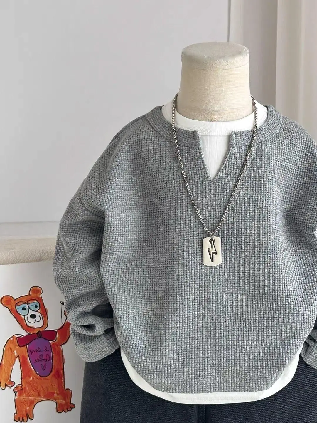 Boys' Autumn Long Sve Hoodie Cotton Blend Mid-Size Children's Korean Sle Fake Two-Piece T-irt Top round Ne Rabbit Fur
Boys' Autumn Long Sve Hoodie Cotton Blend Mid-Size Children's Korean Sle Fake Two-Piece T-irt Top round Ne Rabbit Fur