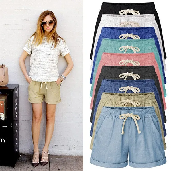 Women's Summer Shorts Cotton Harem Short Pants Light Blue Drawstring Waist Denim Shorts Loose Fit Rolled Cuff Casual Shorts
Women's Summer Shorts Cotton Harem Short Pants Light Blue Drawstring Waist Denim Shorts Loose Fit Rolled Cuff Casual Shorts