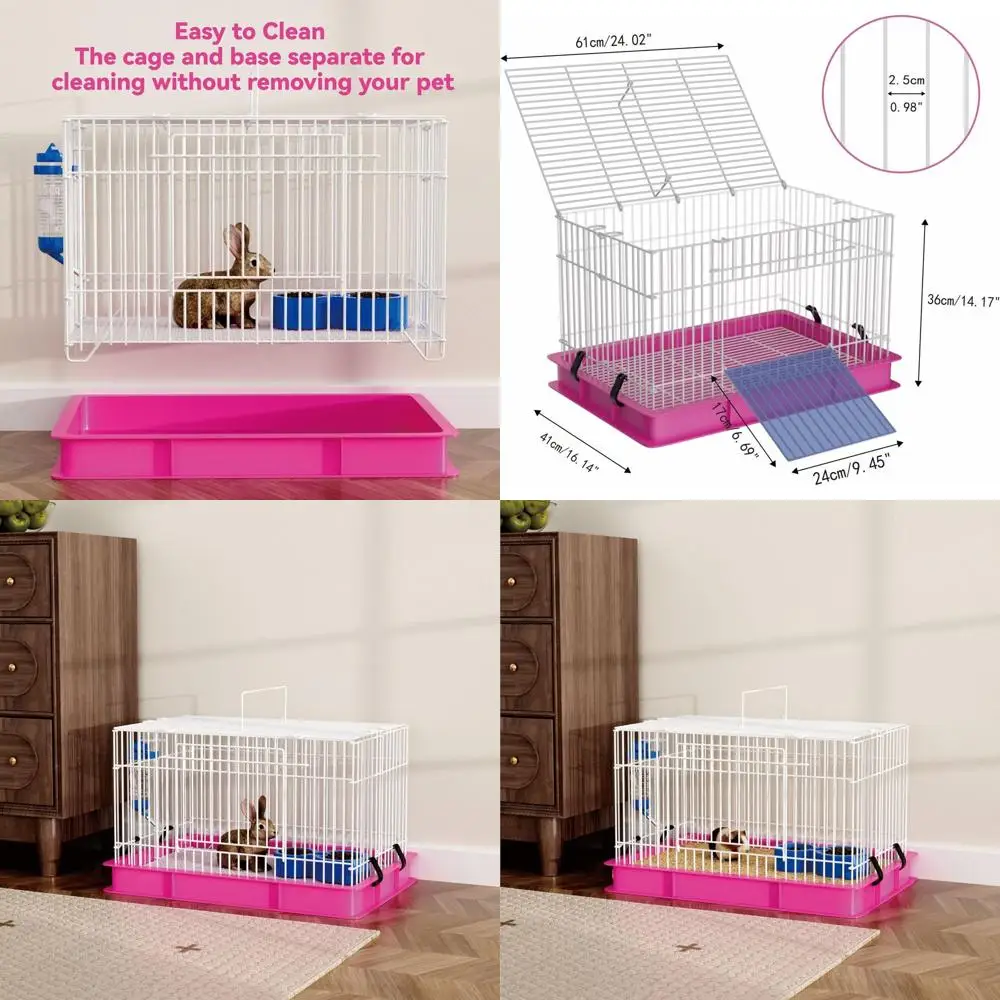 Compact Animal Enclosure with Water Bottle & Food Dish for Small Pets: Ideal for Rabbits, Guinea Pigs, Hamsters, Ferrets, Rats,
Compact Animal Enclosure with Water Bottle & Food Dish for Small Pets: Ideal for Rabbits, Guinea Pigs, Hamsters, Ferrets, Rats,