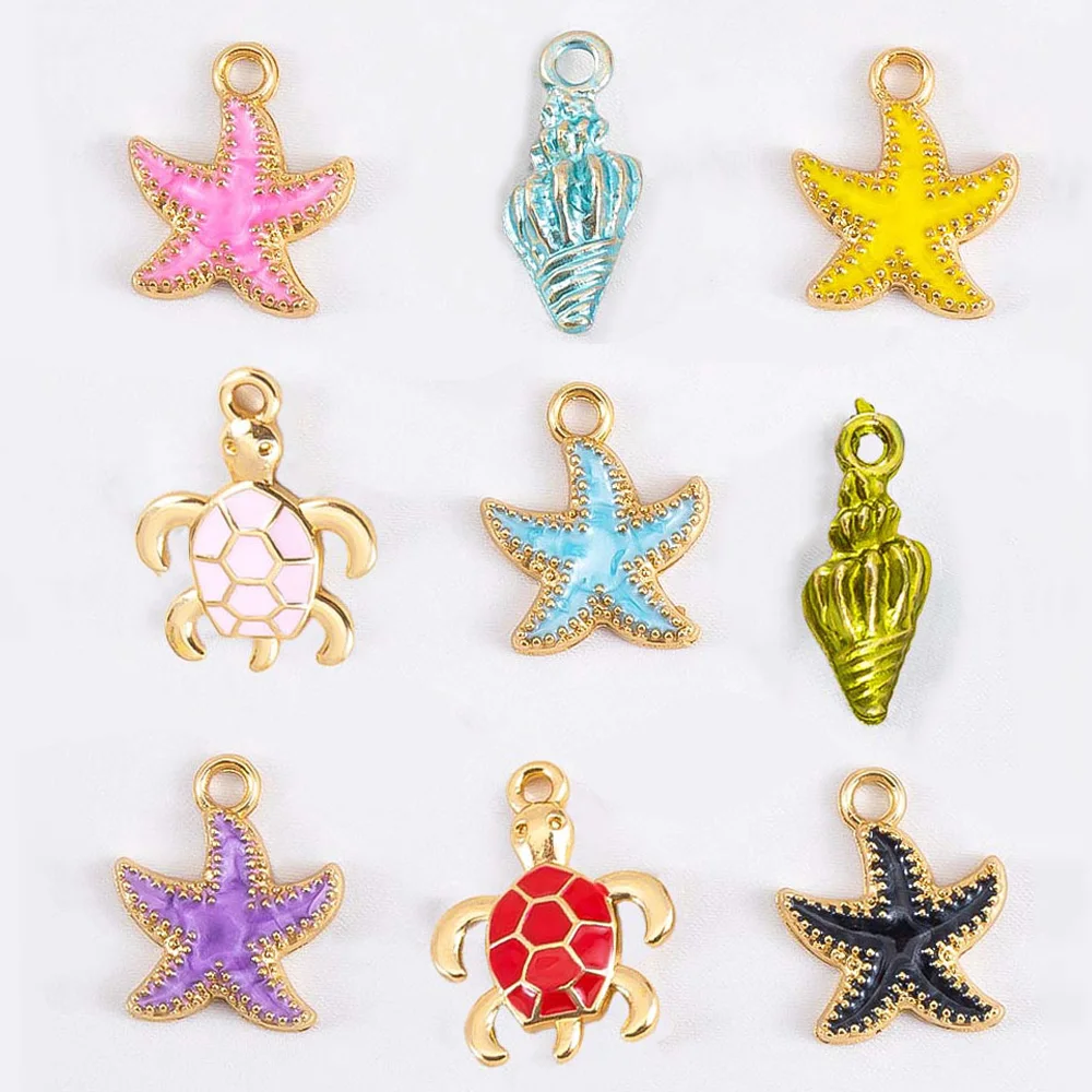 10 шт., модные эмалированные морские черепахи, раковины, морская звезда, креативная форма, подвески из сплава для DIY, ожерелье, браслет, ювелирные изделия
10 шт., модные эмалированные морские черепахи, раковины, морская звезда, креативная форма, подвески из сплава для DIY, ожерелье, браслет, ювелирные изделия