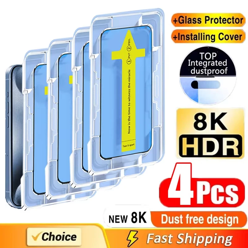 4Pcs 8K High Definition Tempered Glass For iPhone 16 15 14 13 12 11 Pro Max X XS XR 6 7 8 Plus Mini Protective Screen Protector
4Pcs 8K High Definition Tempered Glass For iPhone 16 15 14 13 12 11 Pro Max X XS XR 6 7 8 Plus Mini Protective Screen Protector