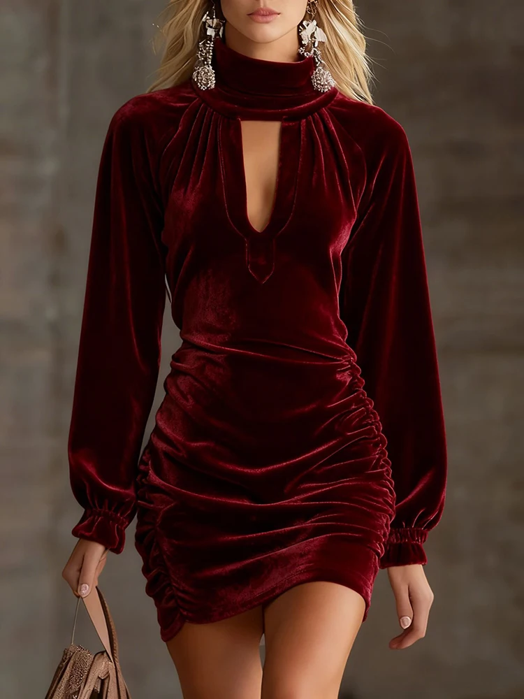 Autumn/Winter Women's Long Sleeve Casual Style Polyester Material 2026 New Fashion Solid Color High Collar Bag Hip Dress
Autumn/Winter Women's Long Sleeve Casual Style Polyester Material 2026 New Fashion Solid Color High Collar Bag Hip Dress