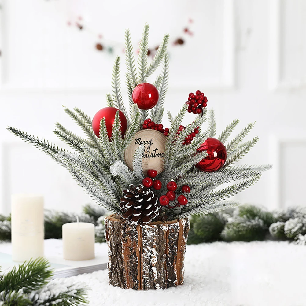 Wooden Base Tree Ornament For Christmas Potted Desktop Festive Decoration For Living Room Accents Decor
Wooden Base Tree Ornament For Christmas Potted Desktop Festive Decoration For Living Room Accents Decor