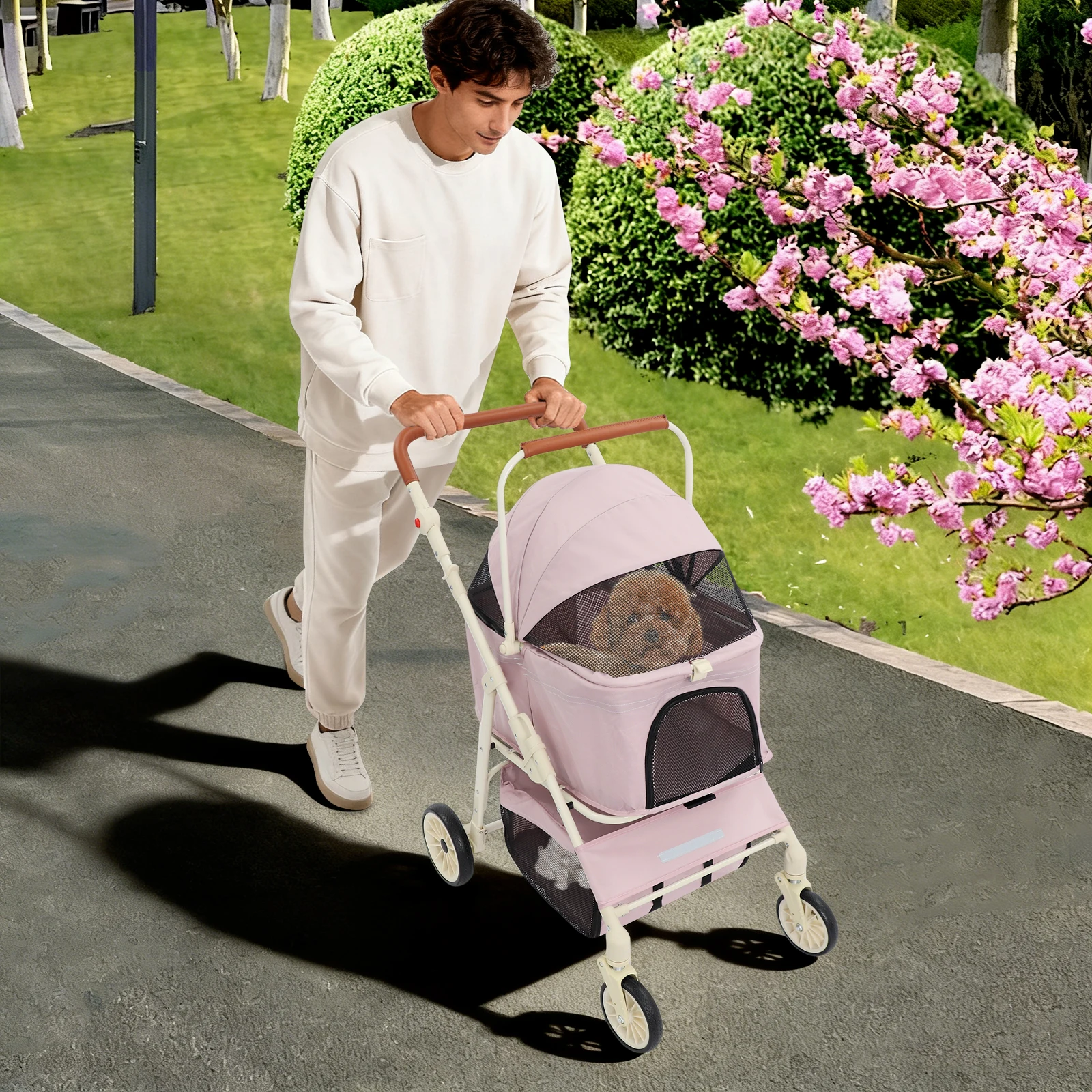NEW Pet Stroller w/Removable Carrier, Foldable Pet Carrier,Double-tier Pet Cart for Small/Medium Dogs Cats,Detachable basket
NEW Pet Stroller w/Removable Carrier, Foldable Pet Carrier,Double-tier Pet Cart for Small/Medium Dogs Cats,Detachable basket