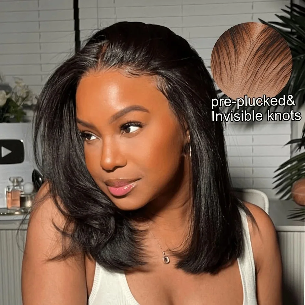 10A Bob Wig Human Hair 200% Density Short Bob Yaki Straight Wig with Baby Hair Glueless Kinky Straight Wig for Black Women
10A Bob Wig Human Hair 200% Density Short Bob Yaki Straight Wig with Baby Hair Glueless Kinky Straight Wig for Black Women