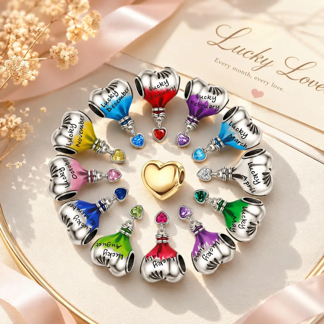 Charms 925 Sterling Silver Monthly Hot Air Balloon Series Pendant Bead Fit Bracelet Necklace DIY Women's Birthday Jewelry Gift
Charms 925 Sterling Silver Monthly Hot Air Balloon Series Pendant Bead Fit Bracelet Necklace DIY Women's Birthday Jewelry Gift