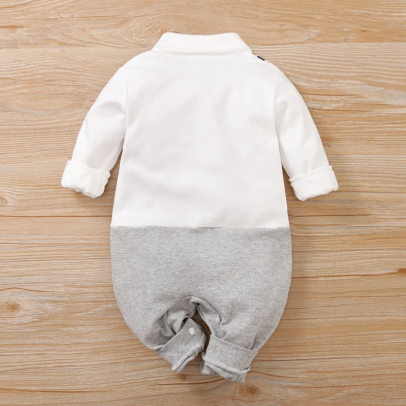 Newborn baby gentleman style jumpsuit pure cotton long sleeved baby hoodie spring and autumn climbing suit
Newborn baby gentleman style jumpsuit pure cotton long sleeved baby hoodie spring and autumn climbing suit