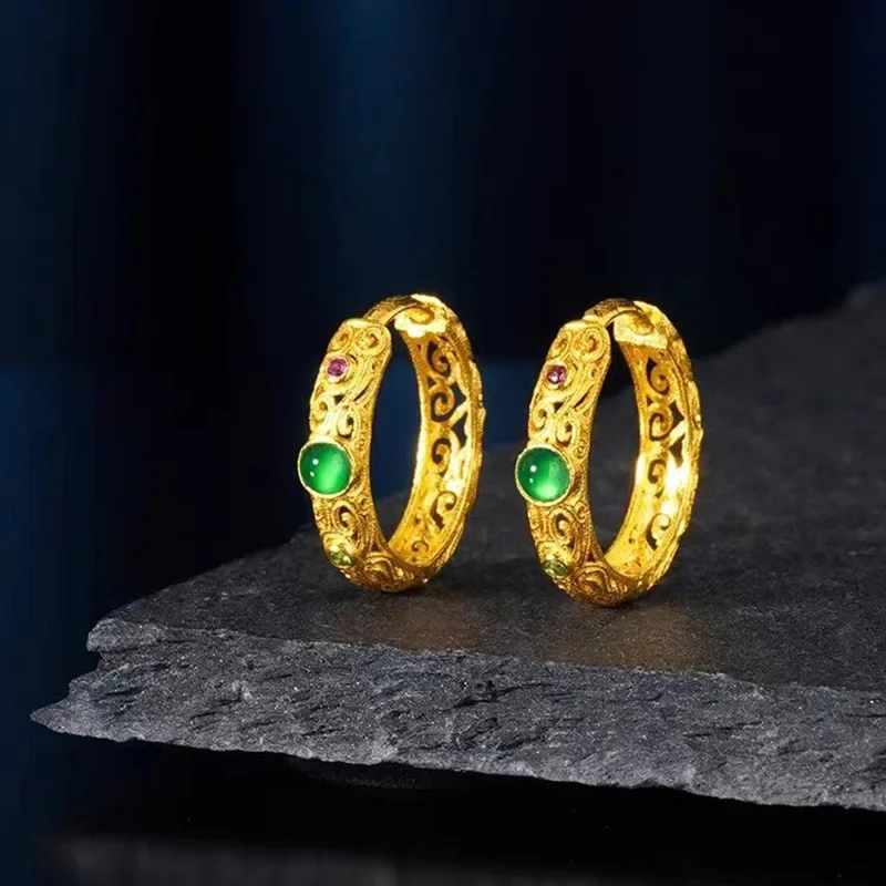 Vintage Women's 9999 24K Real Gold Hollow Wire Earrings with Complex Temperament Hoop Earrings and Jewelry for Mom Girls Gift
Vintage Women's 9999 24K Real Gold Hollow Wire Earrings with Complex Temperament Hoop Earrings and Jewelry for Mom Girls Gift