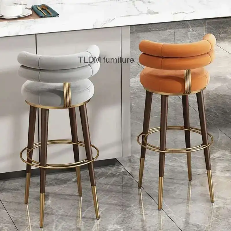 Luxury Stainless Steel Rotating Bar Chair Italian Fabric High-foot Bar Chairs for Kitchen Modern Minimalist Home Back Bar Stools
Luxury Stainless Steel Rotating Bar Chair Italian Fabric High-foot Bar Chairs for Kitchen Modern Minimalist Home Back Bar Stools